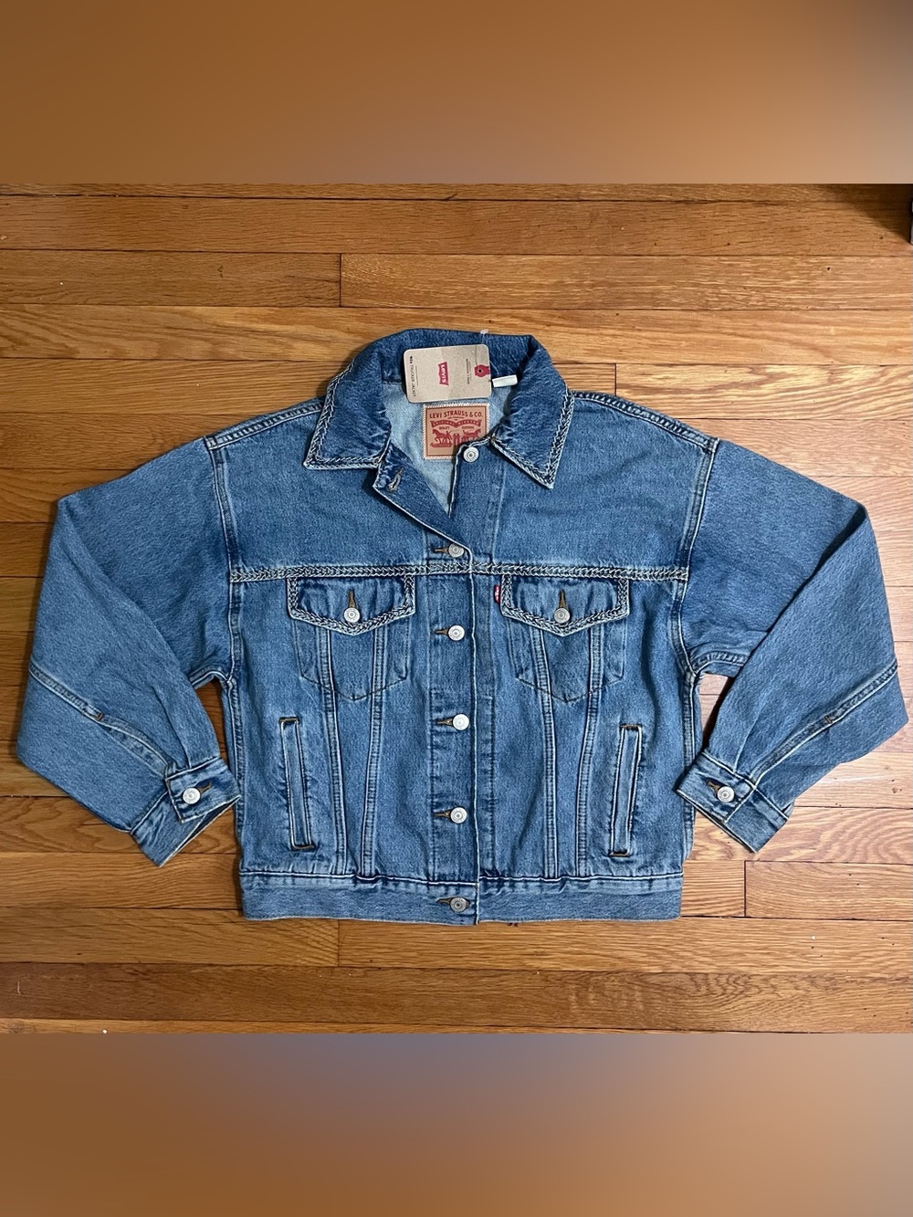 Levi's 90's Trucker Jacket Light Wash Blue Denim Women's Size XS NWT